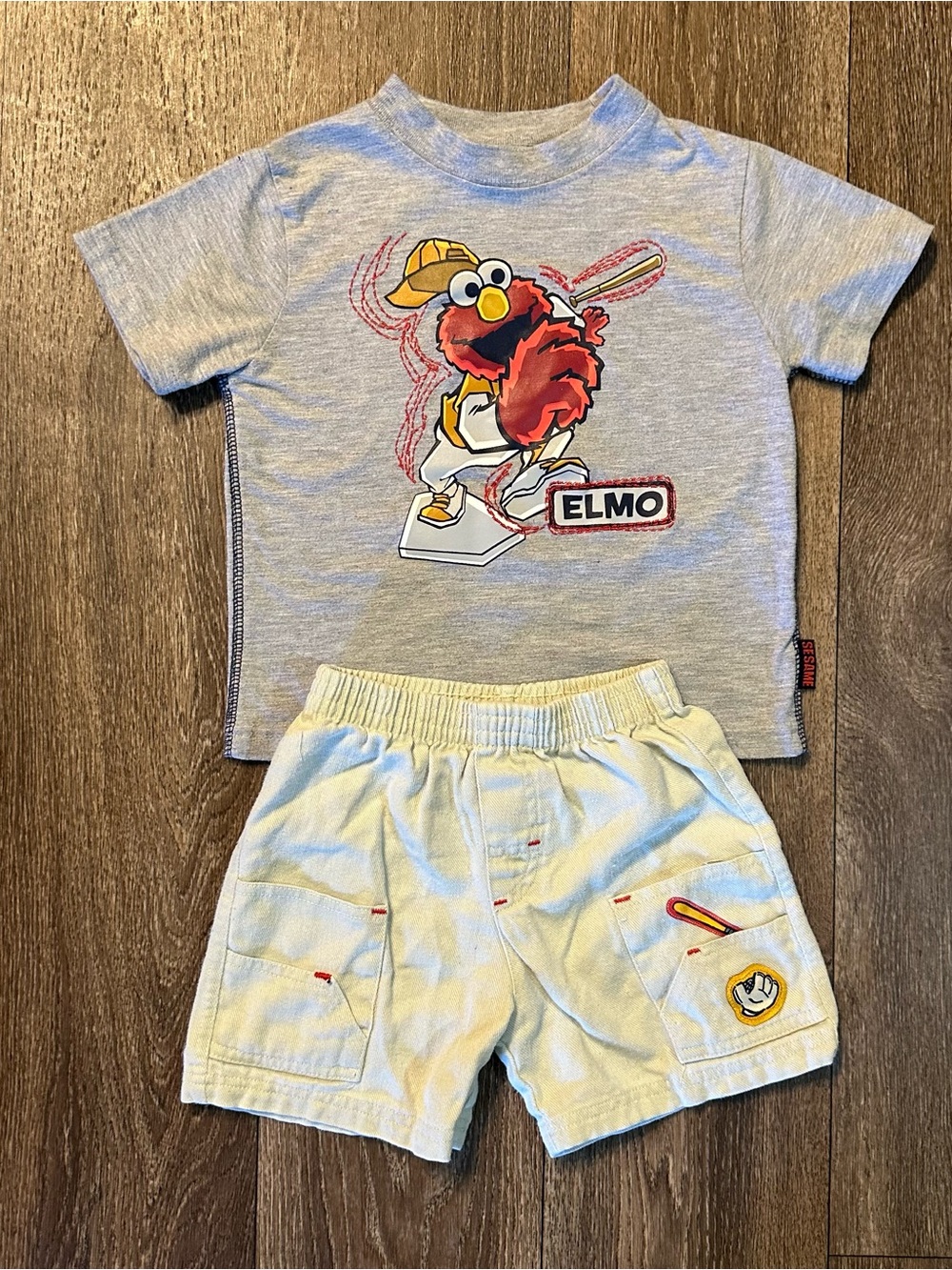 Elmo baseball boys two-piece set Sz 3T 2003 Sesame Street Y2K